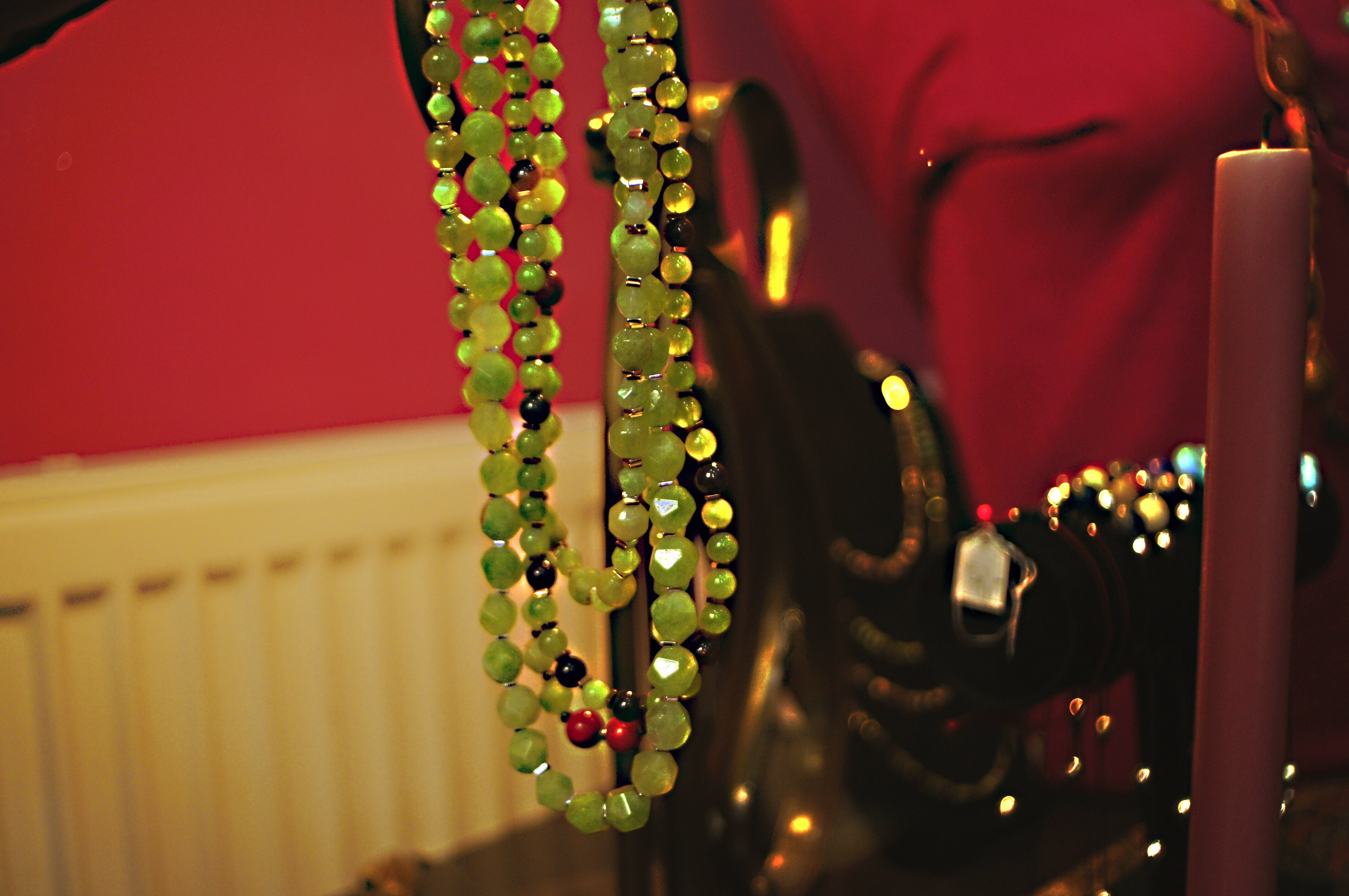 Naszyjnik z oliwiniem i granatem - nr kat. 366