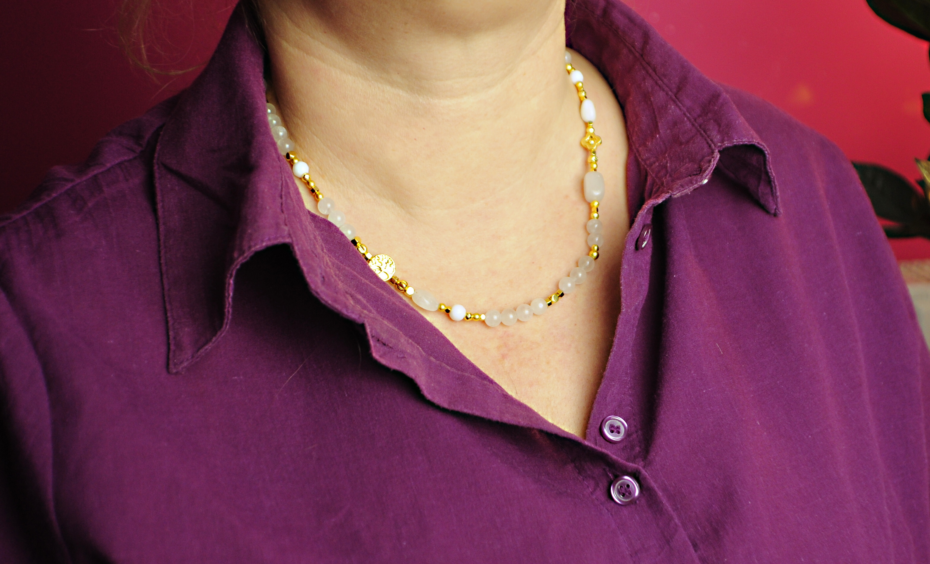 Naszyjnik z kryształem górskim - nr kat. 373 