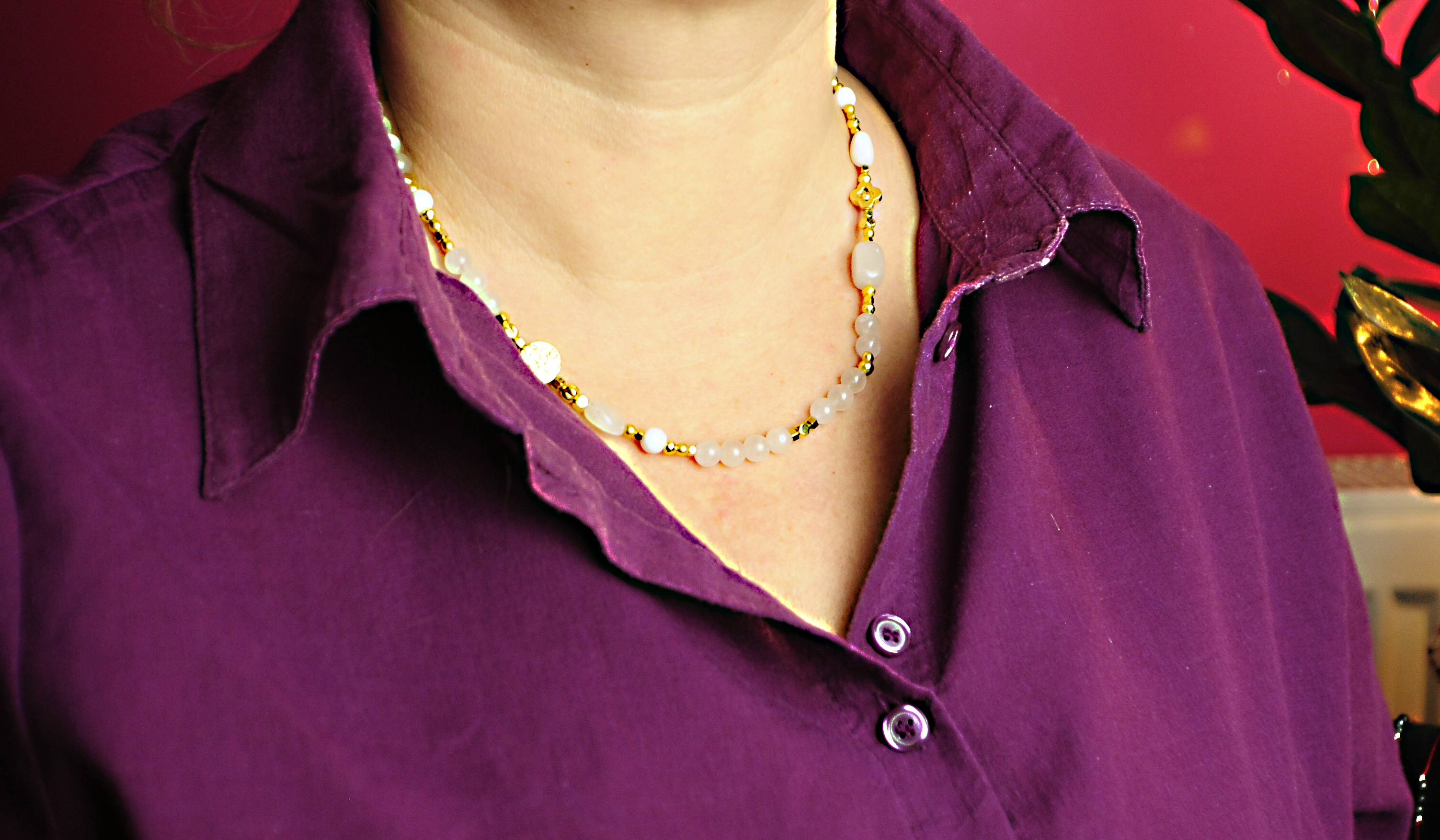 Naszyjnik z kryształem górskim - nr kat. 373 