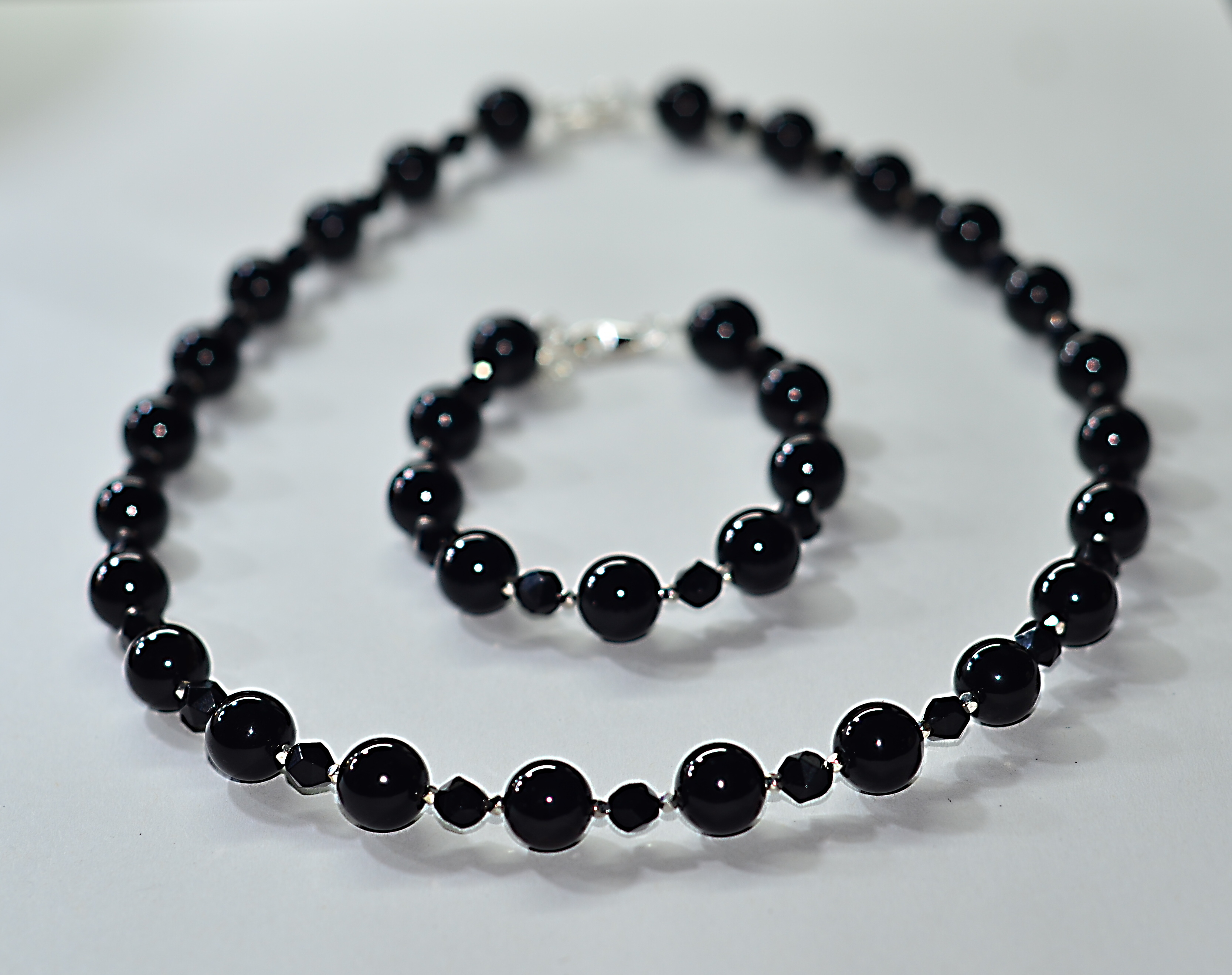 Naszyjnik i bransoletka z onyksem - nr kat. 353 i 353a