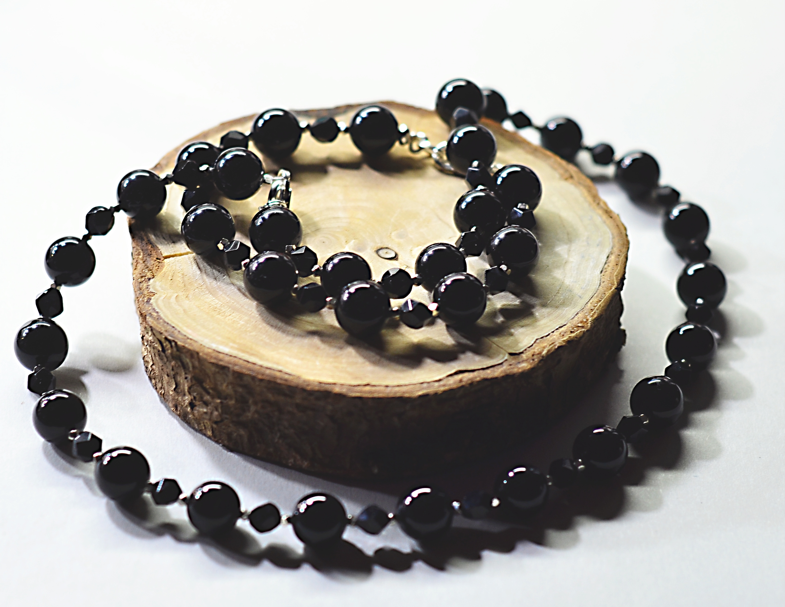 Naszyjnik i bransoletka z onyksem - nr kat. 353 i 353a