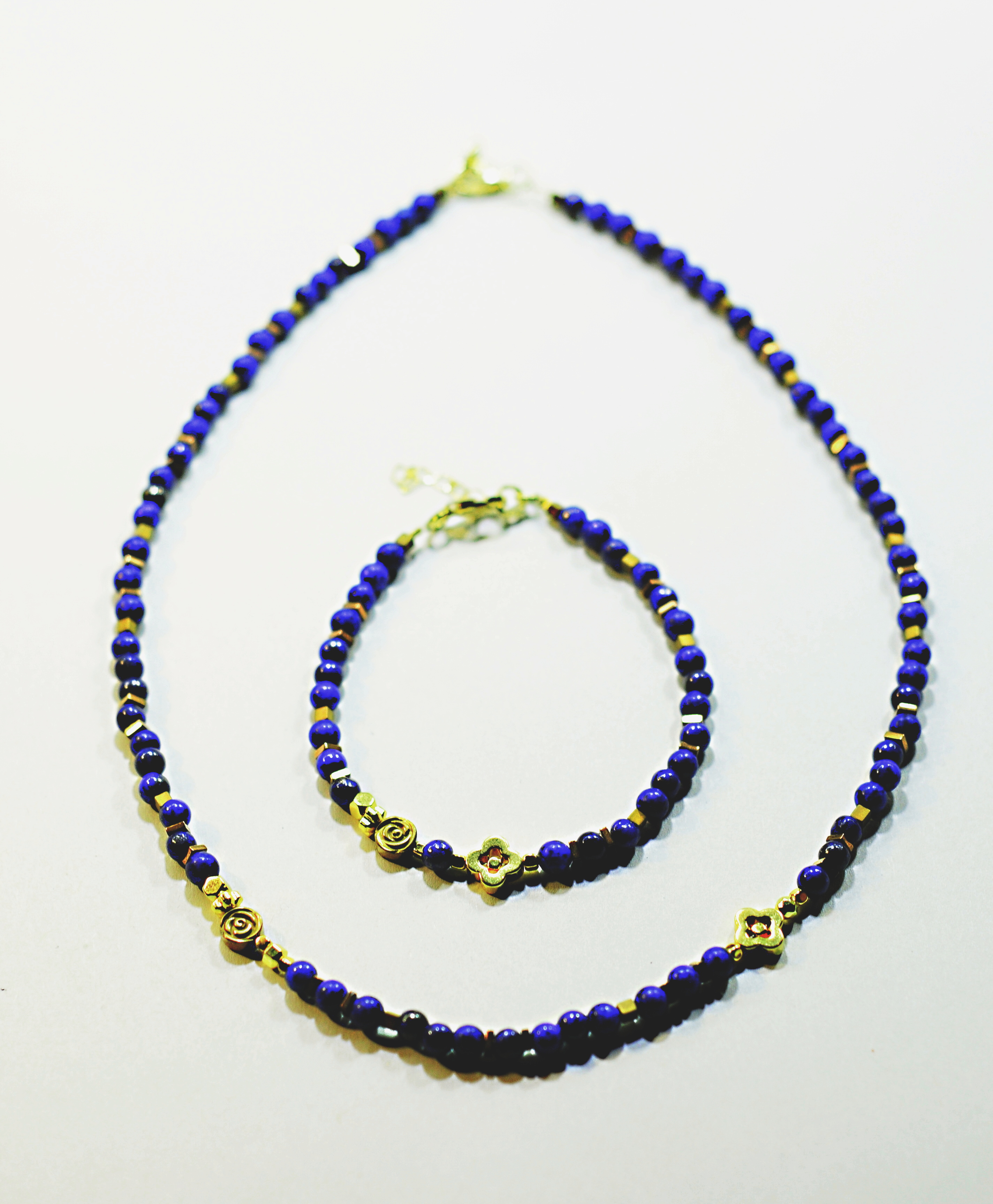 Naszyjnik i bransoletka z lapis lazuli - nr kat. 386 i 386a