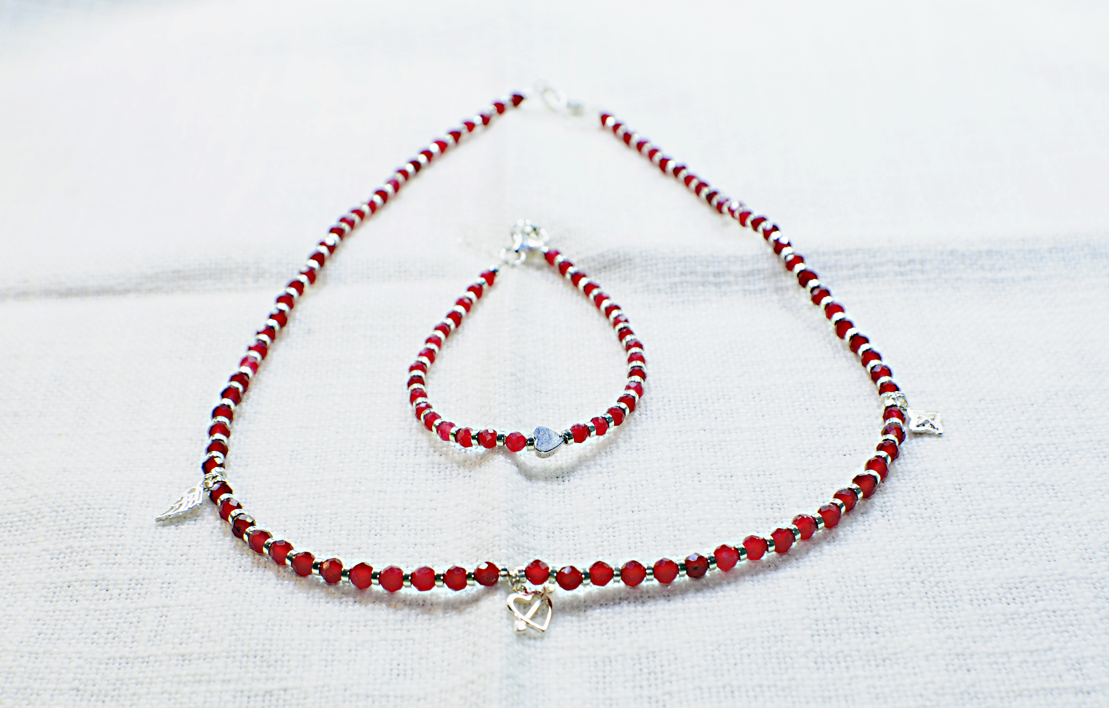 Naszyjnik i bransoletka z chalcedonem - nr kat. 391 i 391a