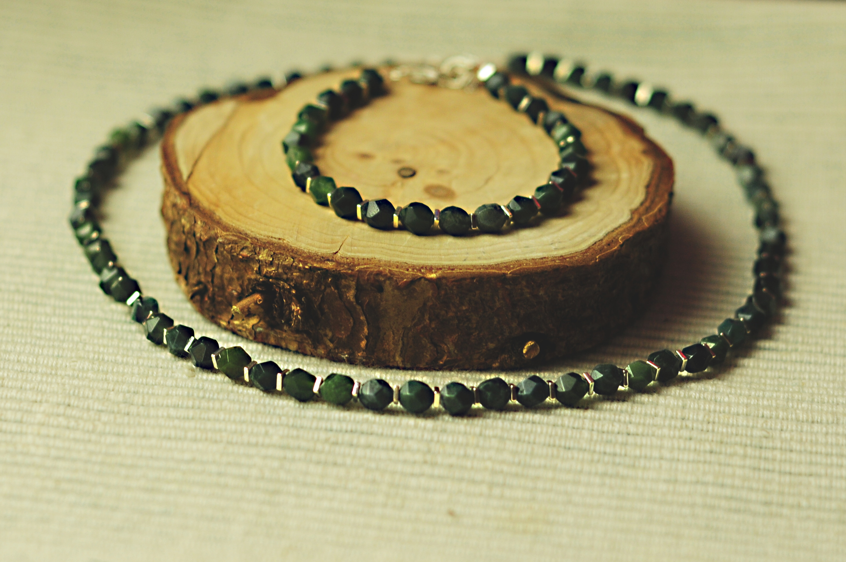 Naszyjnik i bransoletka z agatem - nr kat. 401 i 401a