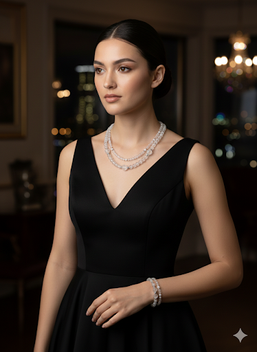 Naszyjnik i bransoletka z kryształem górskim spękanym - nr kat. 477 i 477a