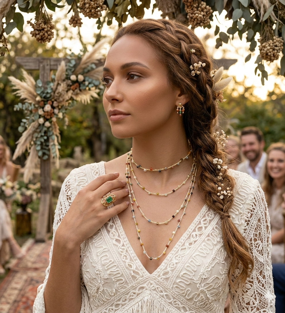 Naszyjnik makrama chocker, kolekcja ślubna - nr kat. MCh