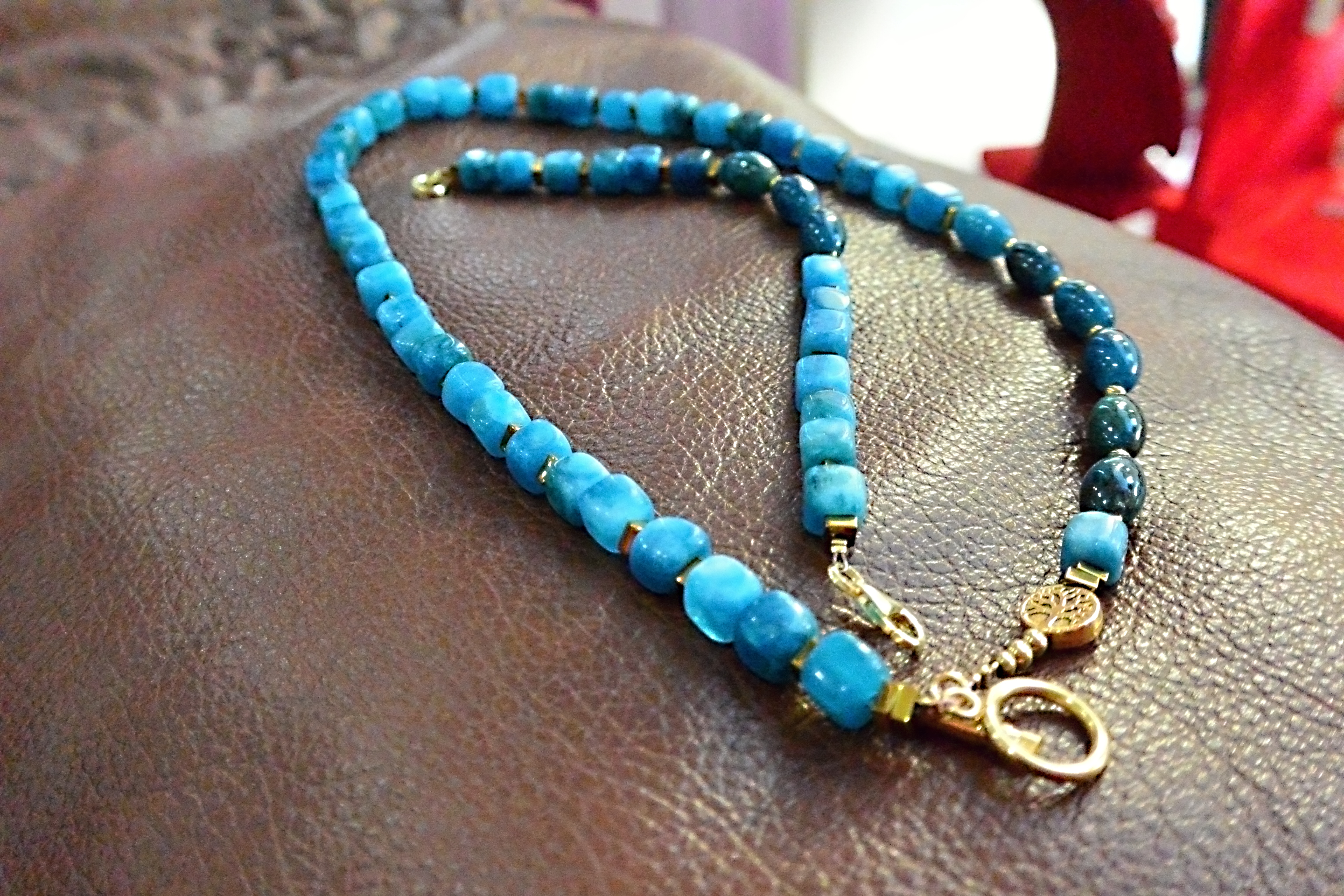 Naszyjnik i bransoletka z apatytem - nr kat. 490 i 490a