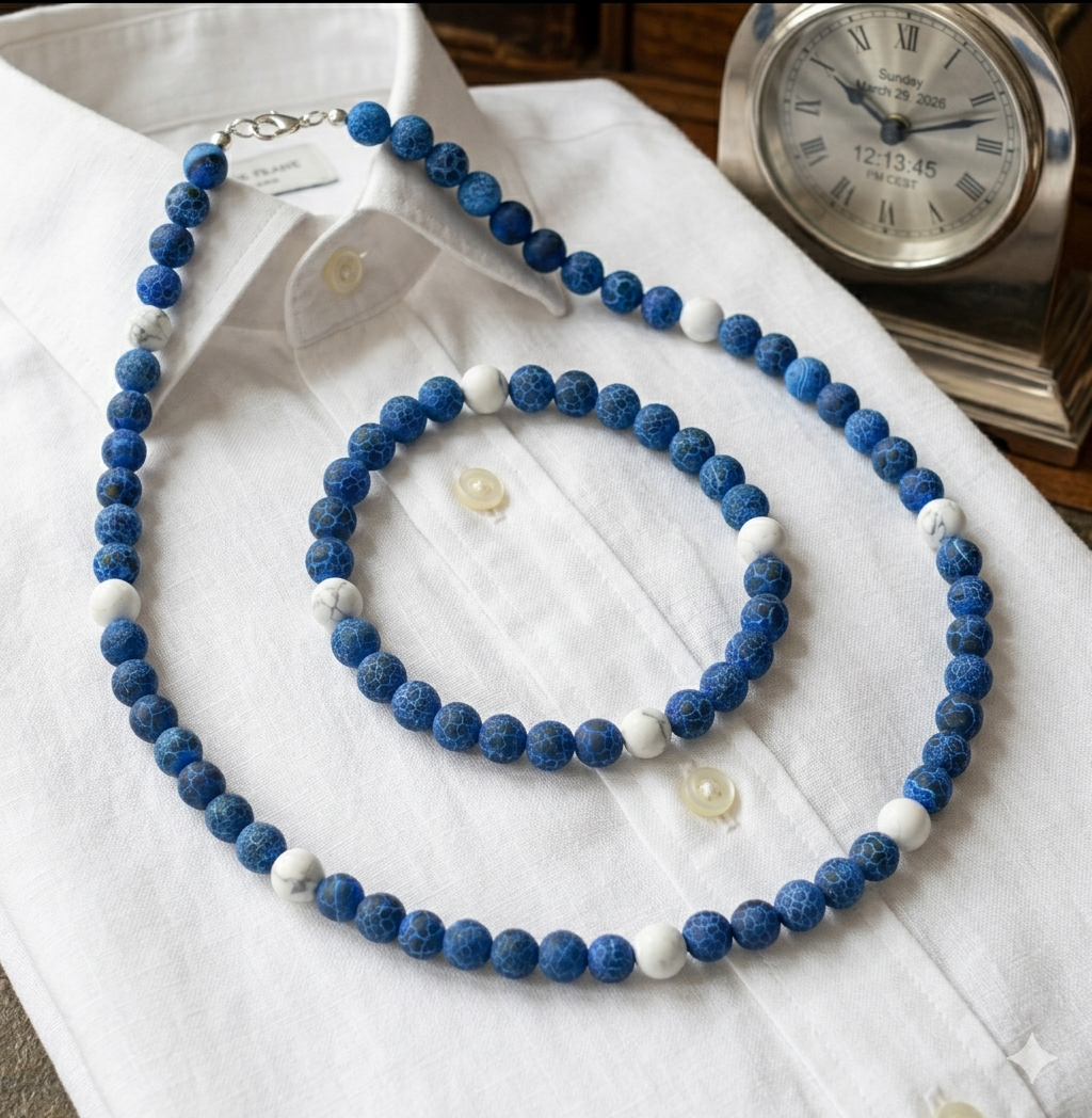 Naszyjnik i bransoletka z agatem - nr kat. 405 i 405a