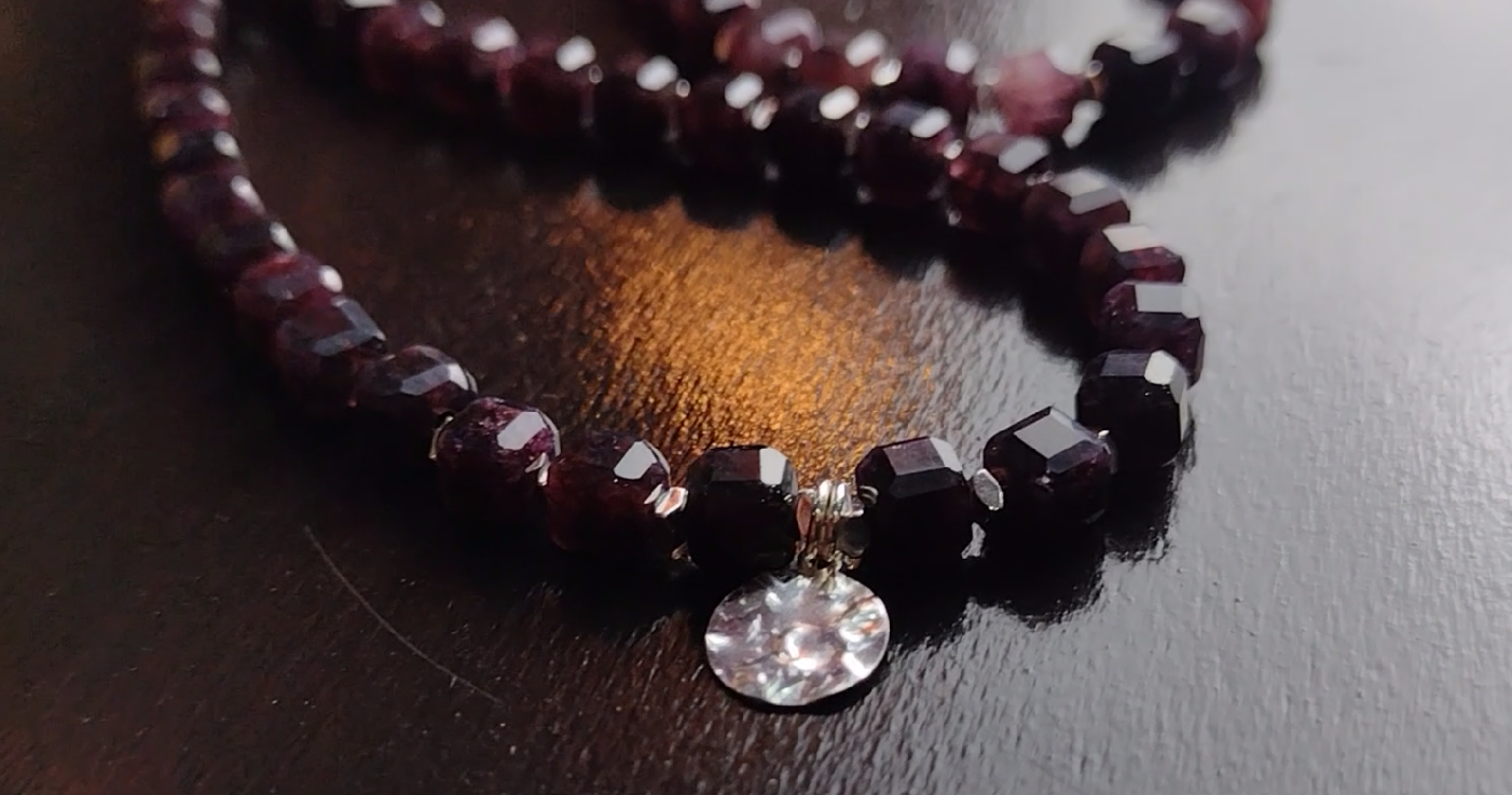 Naszyjnik i bransoletka z granatem - nr kat. 457 i 457a