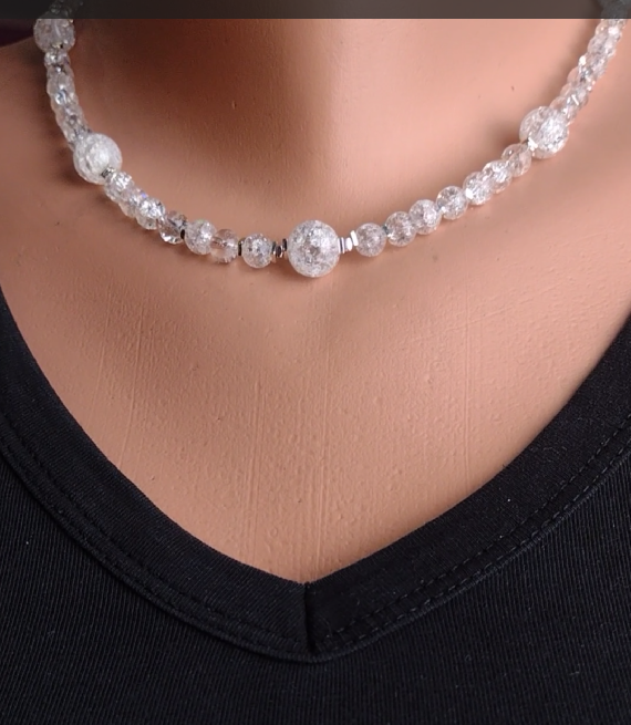 Naszyjnik z kryształem górskim spękanym - nr kat. 477