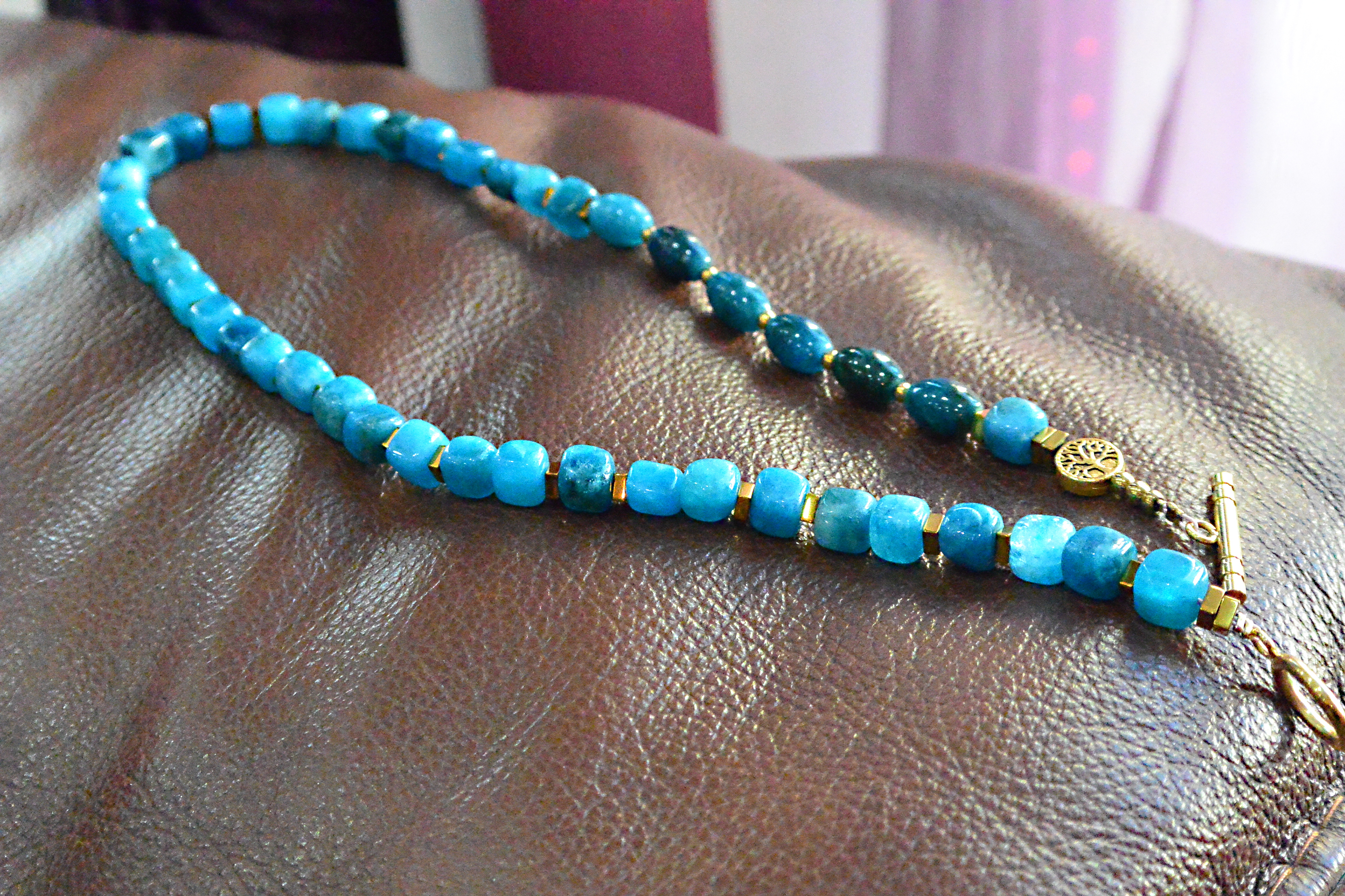 Naszyjnik i bransoletka z apatytem - nr kat. 490 i 490a