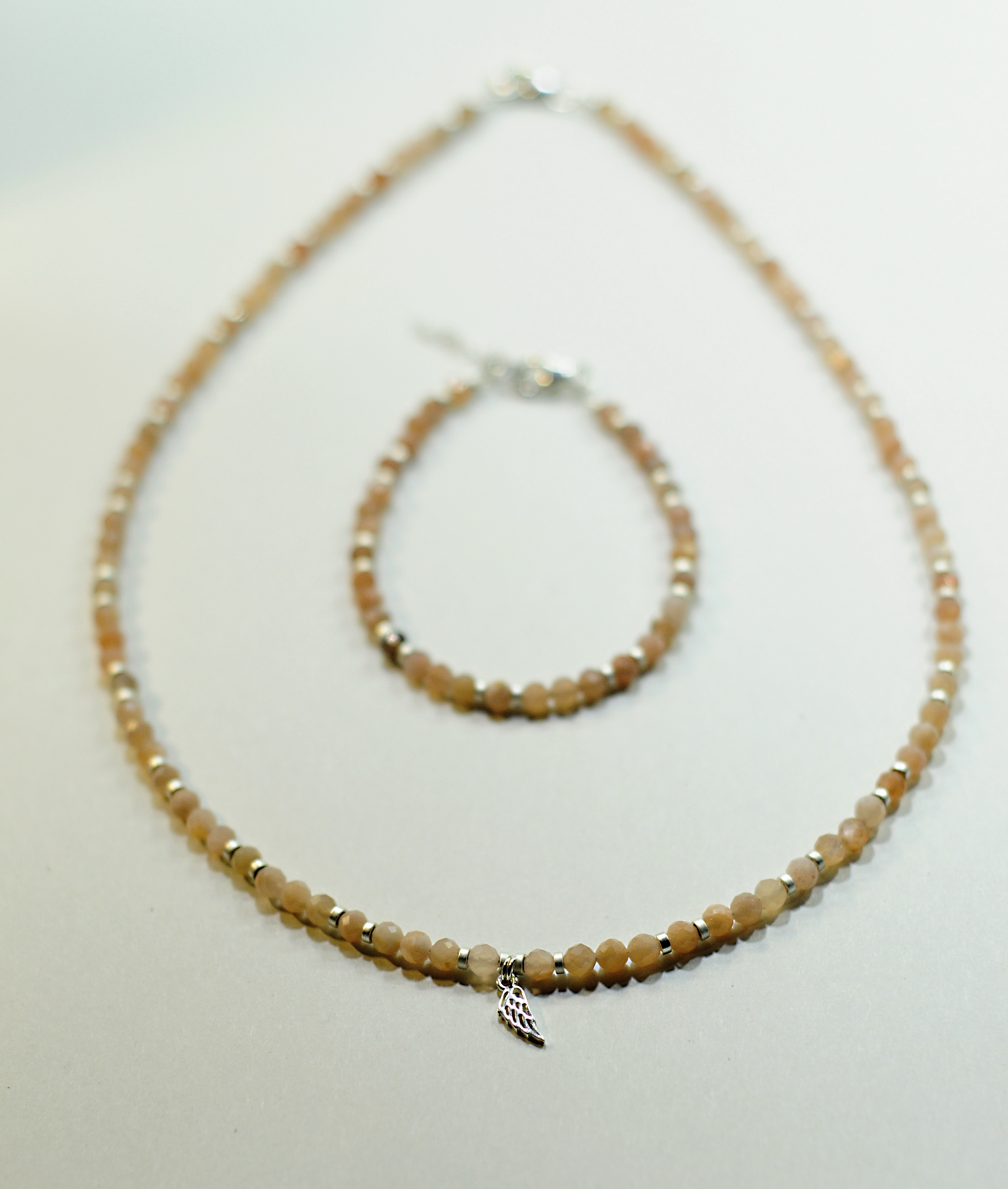 Naszyjnik i bransoletka z kamieniem słonecznym - nr kat. 412 i 412a