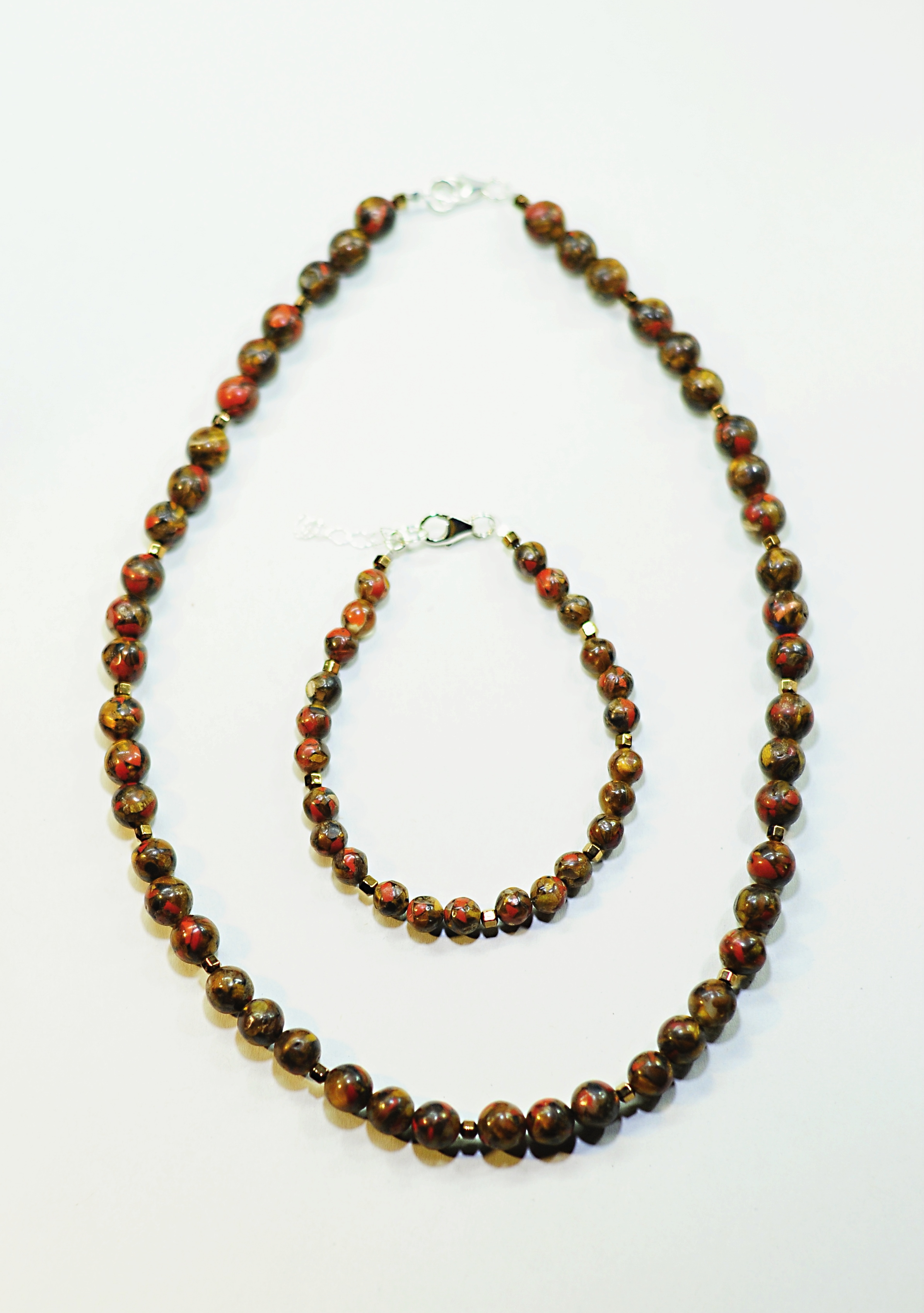 Naszyjnik i bransoletka z jaspisem - nr kat. 418 i 418a