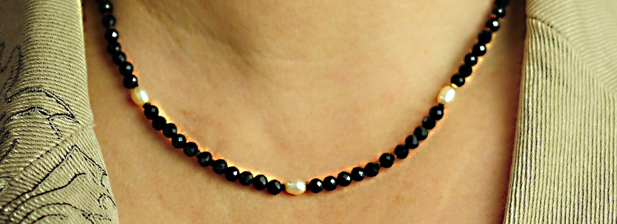 Naszyjnik z turmalinem i perłą - nr kat. 371