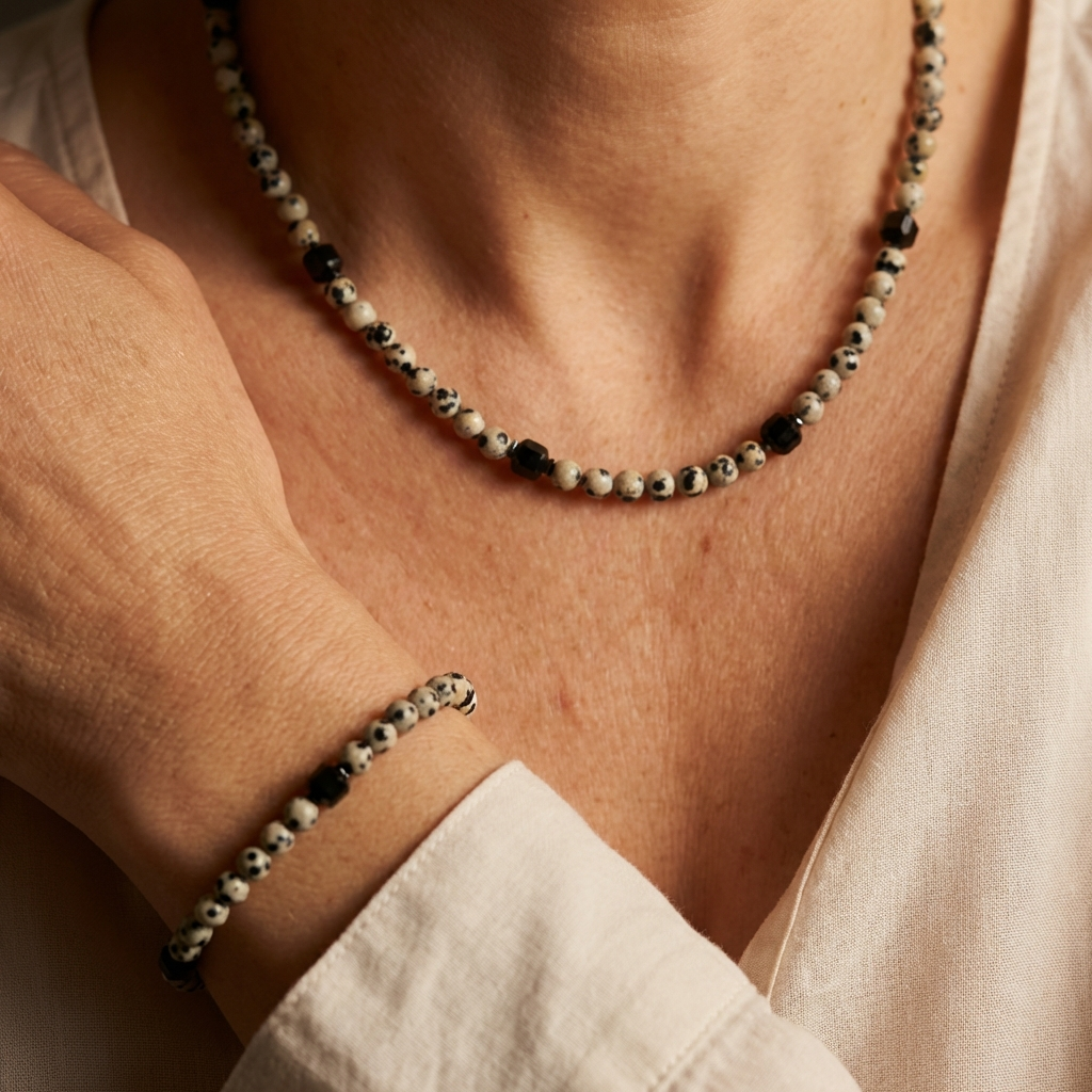 Bransoletka z jaspisem dalmatyńskim - nr kat. 476a