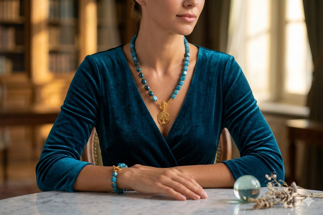 Naszyjnik i bransoletka z apatytem - nr kat. 490 i 490a