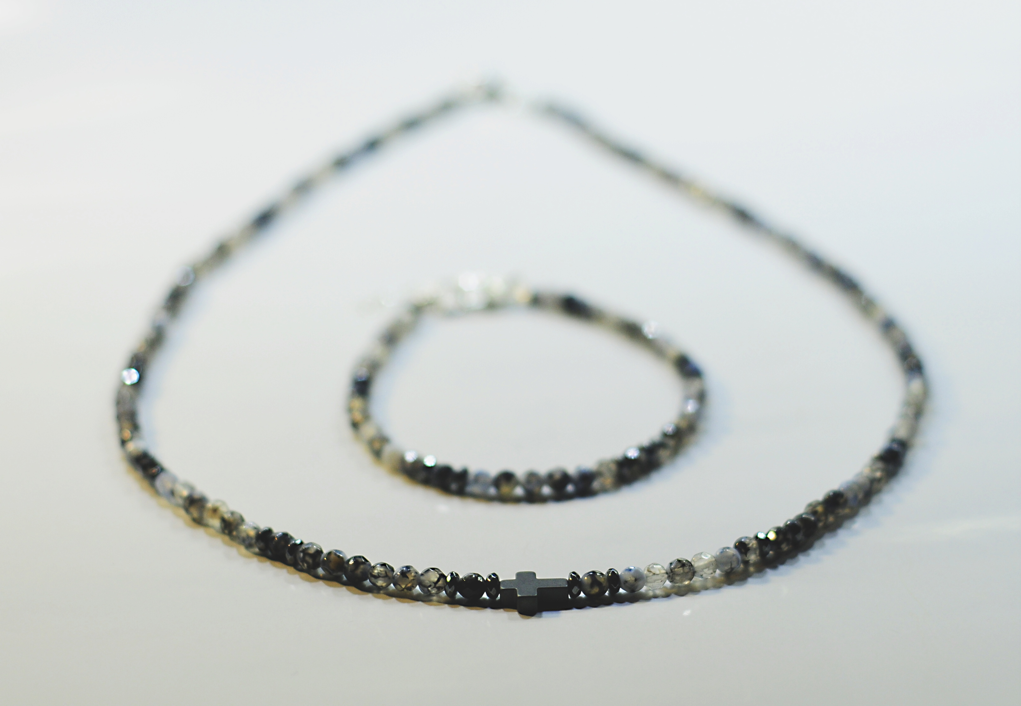 Naszyjnik i bransoletka z agatem - nr kat. 425 i 425a