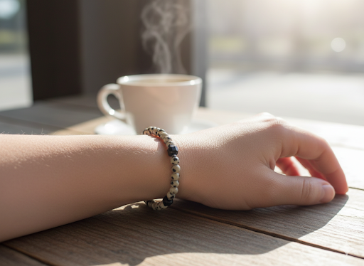 Bransoletka z jaspisem dalmatyńskim - nr kat. 476a