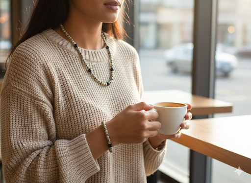 Naszyjnik z jaspisem dalmatyńskim - nr kat. 476