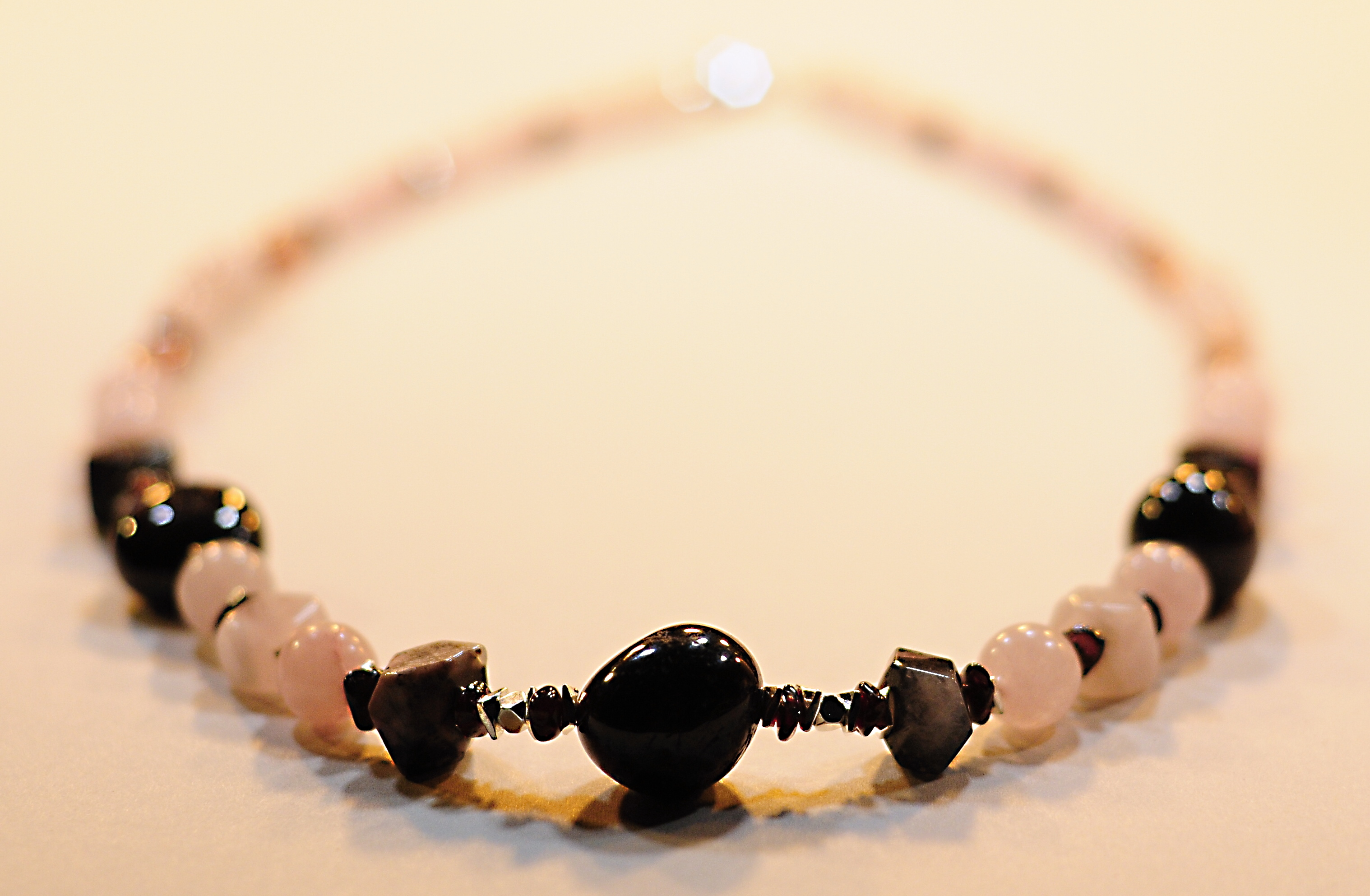 Naszyjnik z kwarcem różowym - nr kat. 466