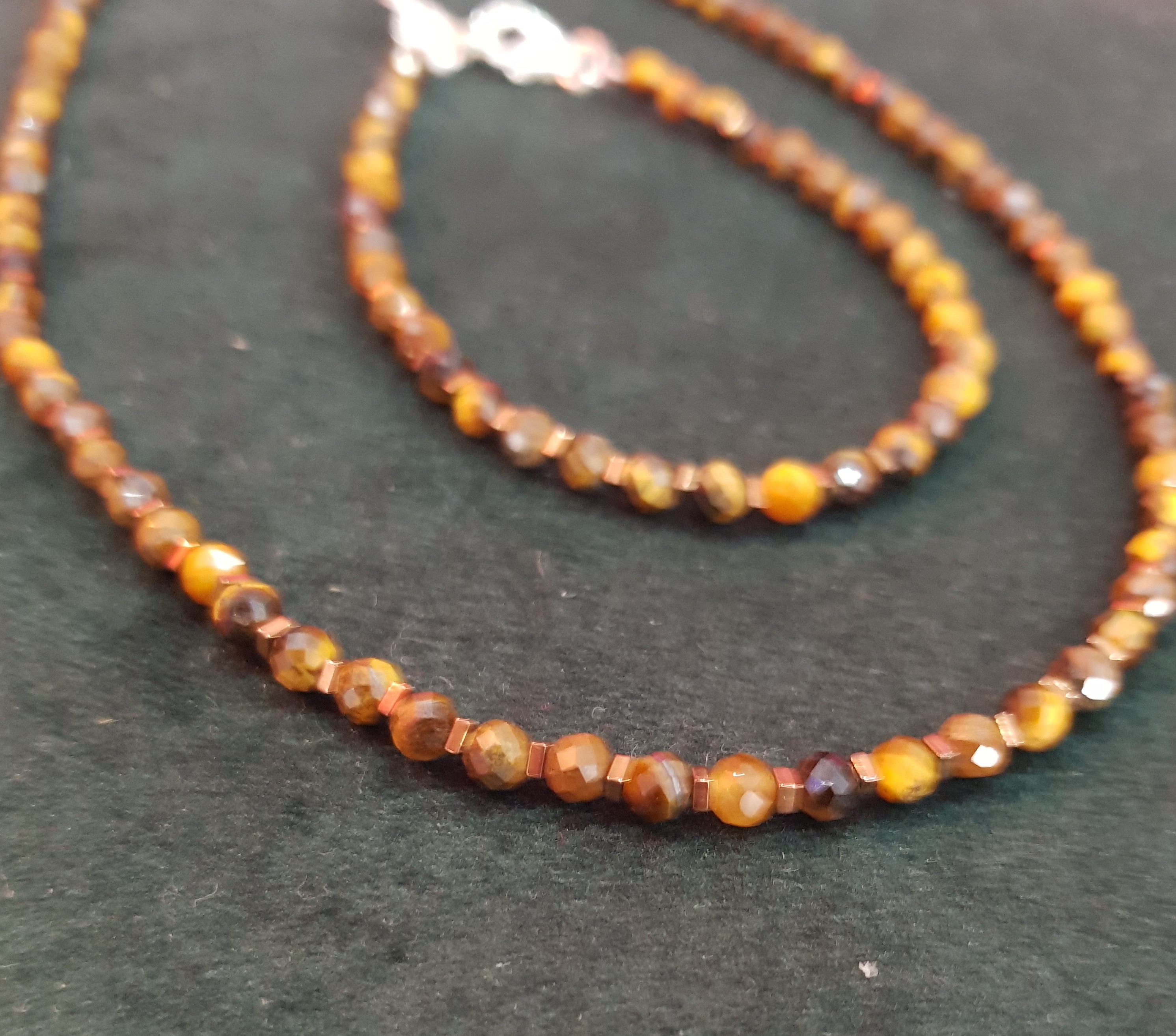 Naszyjnik i bransoletka z tygrysim okiem - nr kat. 414 i 414a