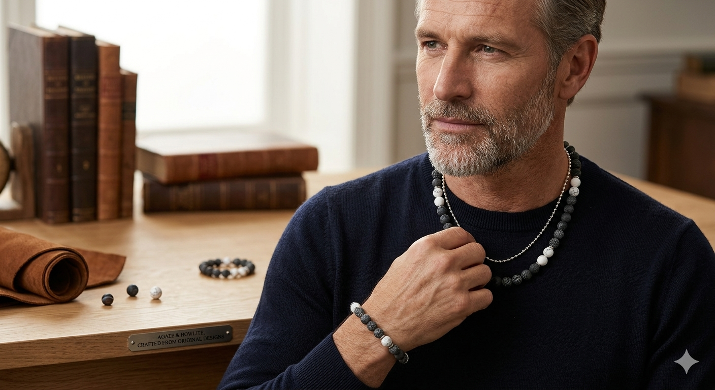 Naszyjnik i bransoletka z agatem - nr kat. 392 i 392a