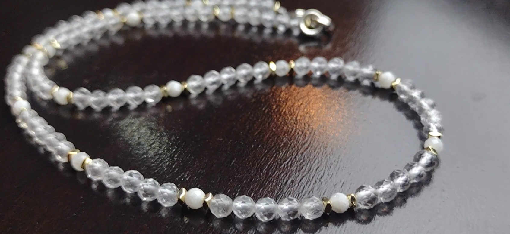 Naszyjnik i bransoletka z kryształem górskim - nr kat. 387 i 387a