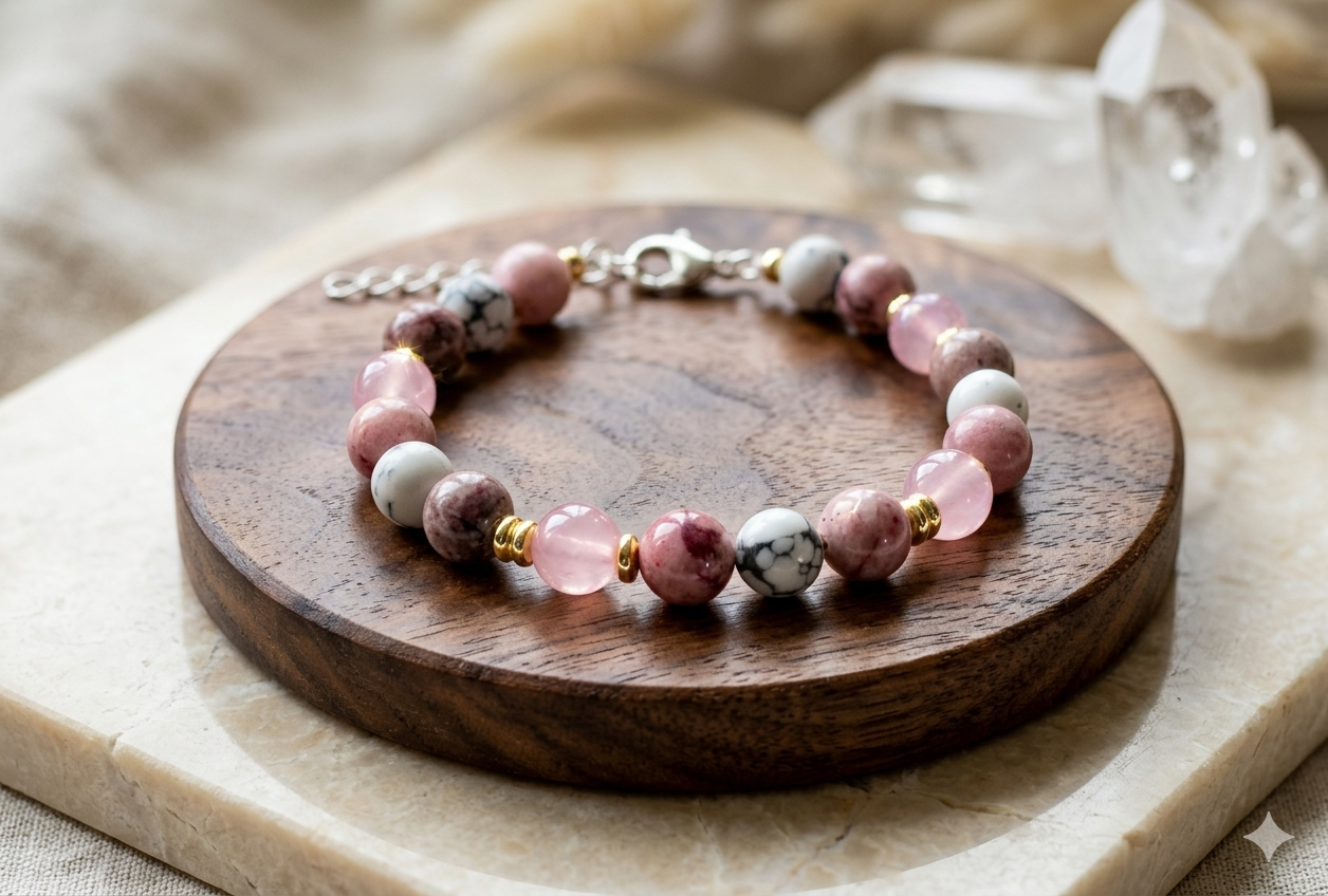 Bransoletka z kwarcem różowym - nr kat. 482a