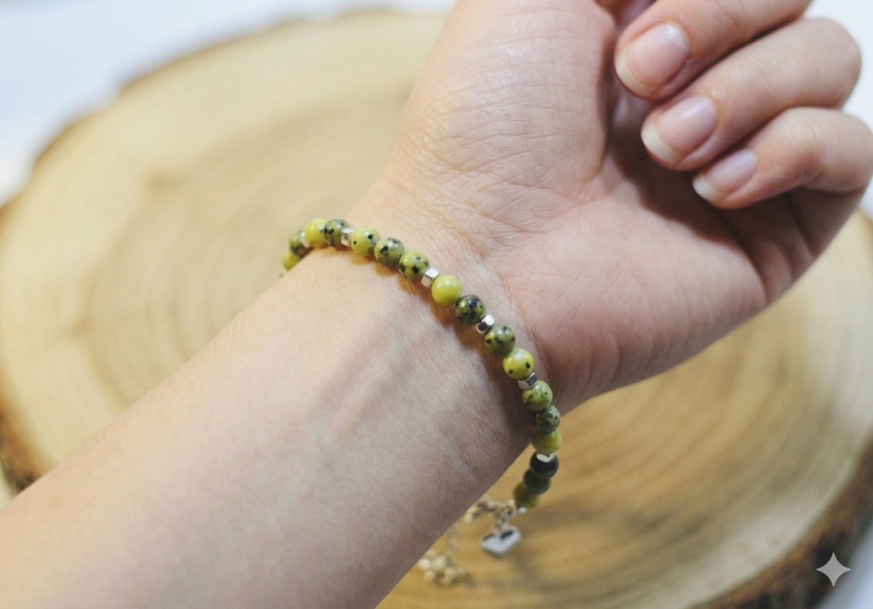 Bransoletka z turkusem żółtym - 468a