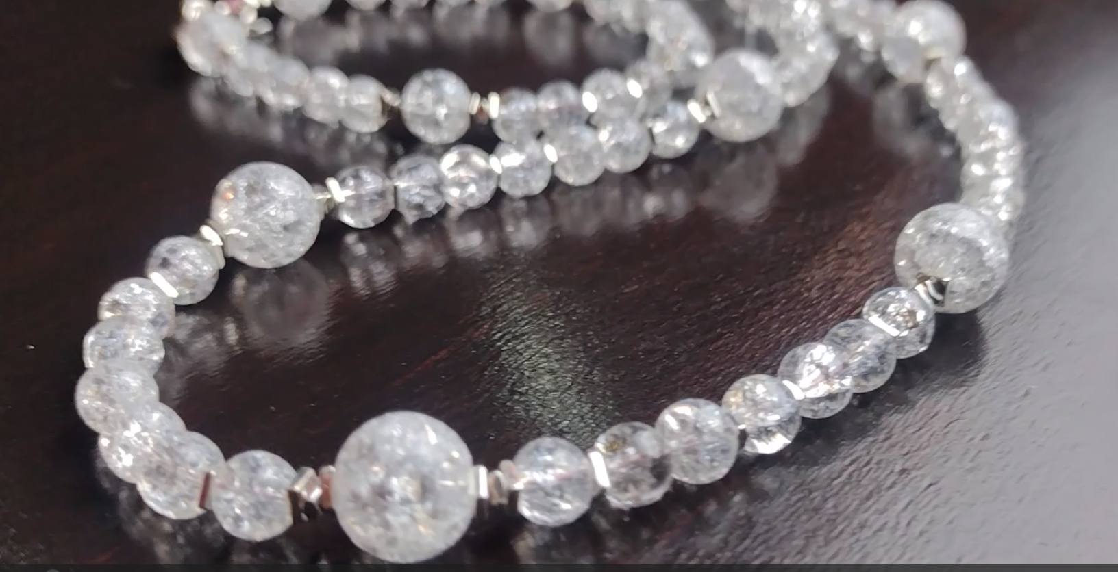 Naszyjnik i bransoletka z kryształem górskim spękanym - nr kat. 477 i 477a