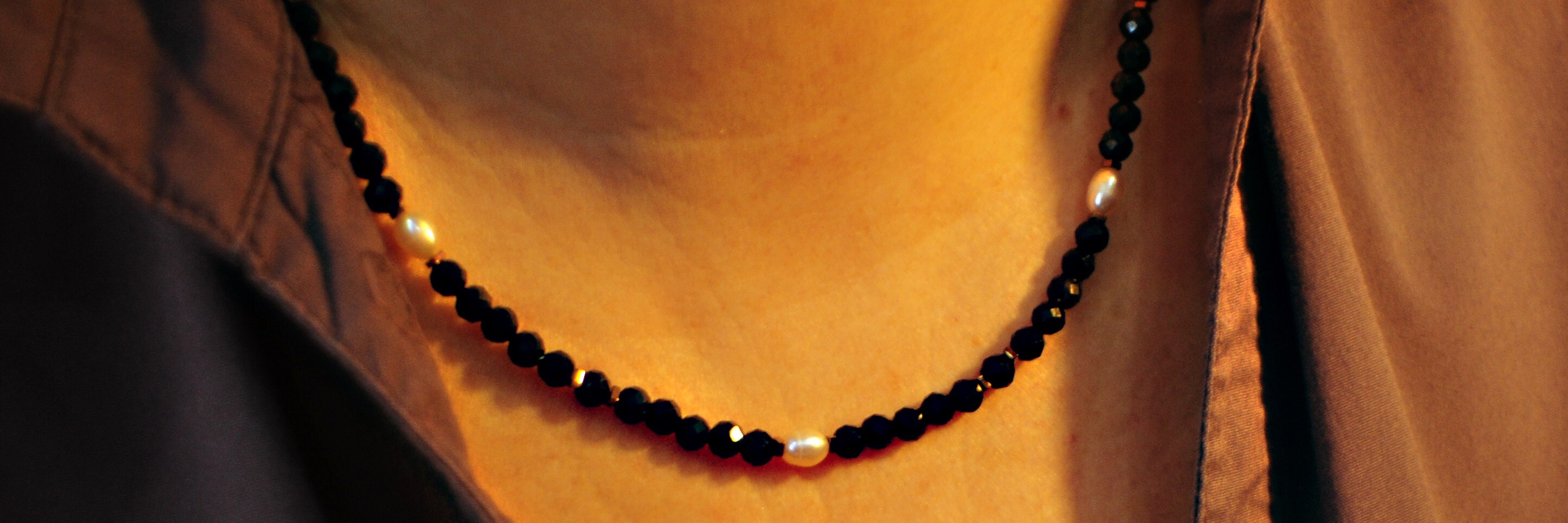 Naszyjnik z turmalinem i perłą - nr kat. 371