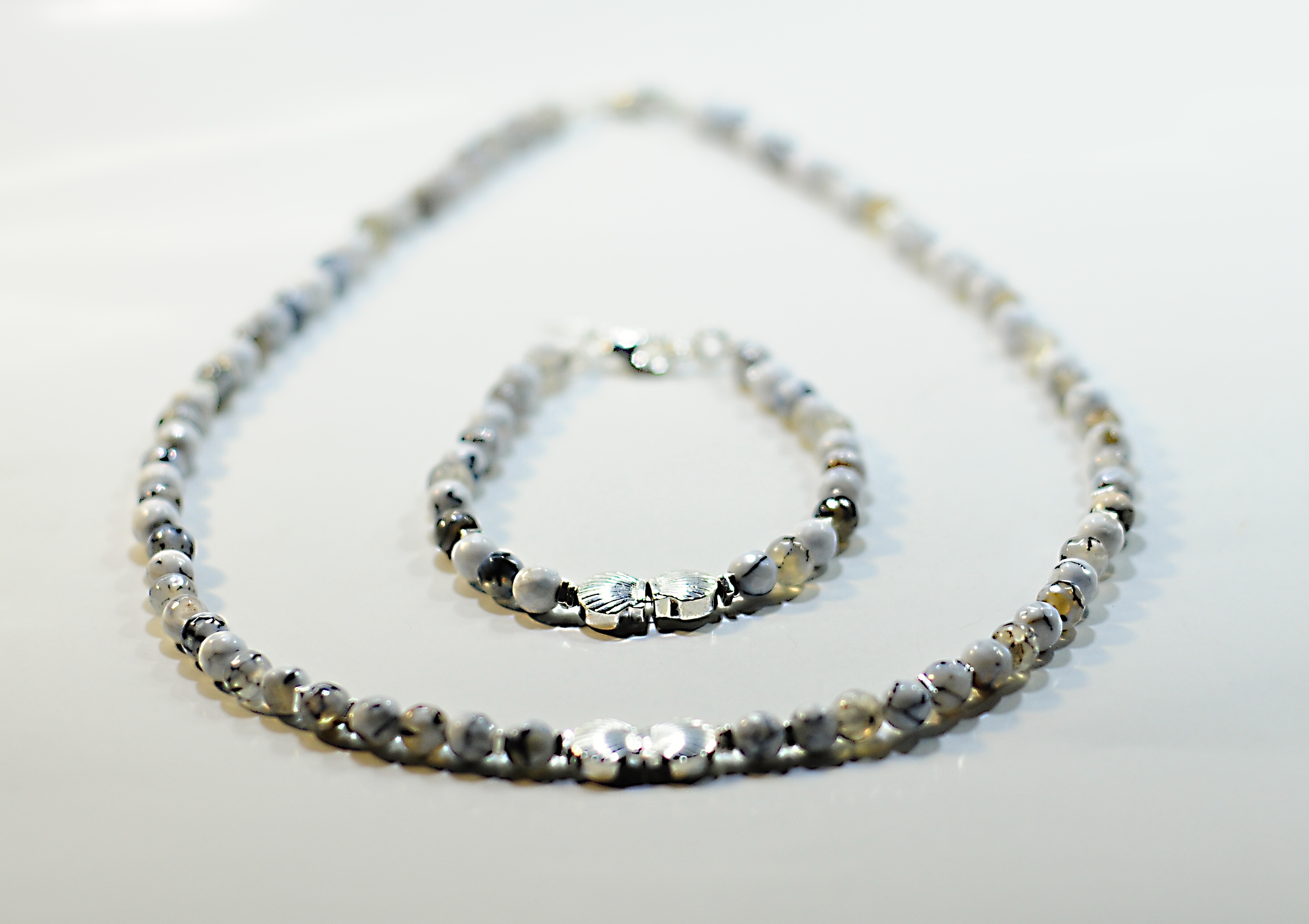 Naszyjnik i bransoletka z agatem - nr kat. 424 i 424a