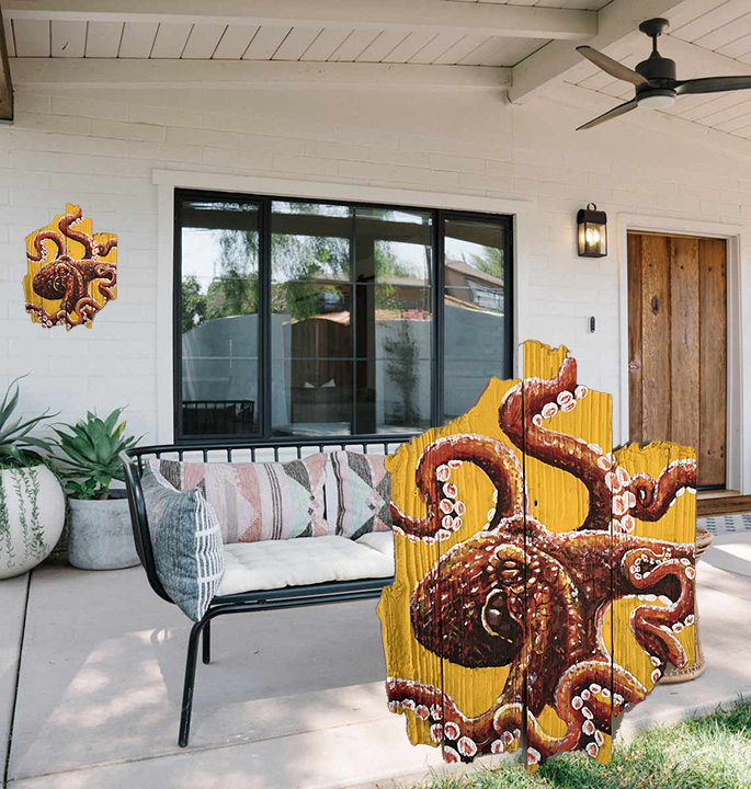 Wooden Octopus Wall Art