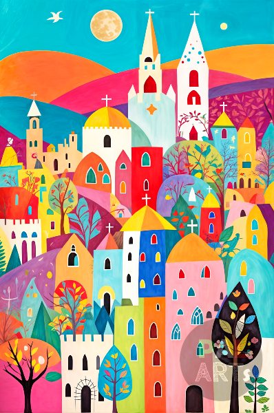 Bethlehem Colorful Cityscape III