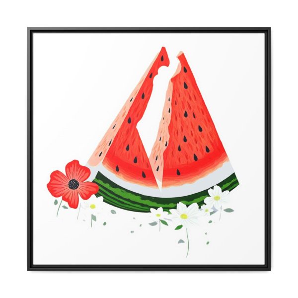 Watermelon Map II Framed Matte Canvas