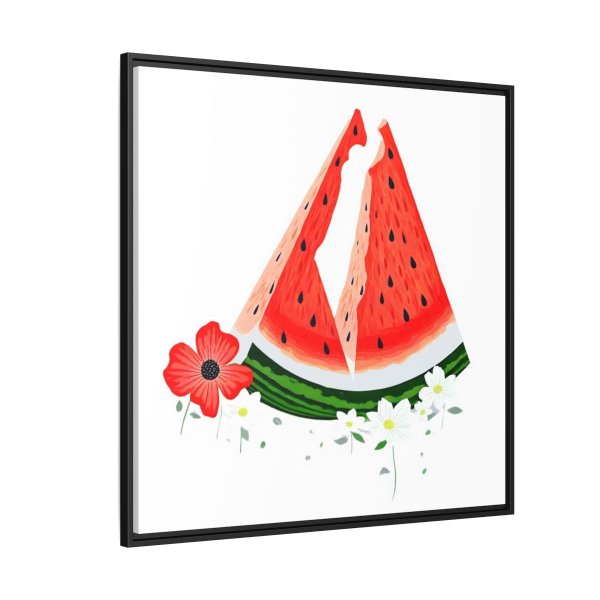 Watermelon Map II Framed Matte Canvas