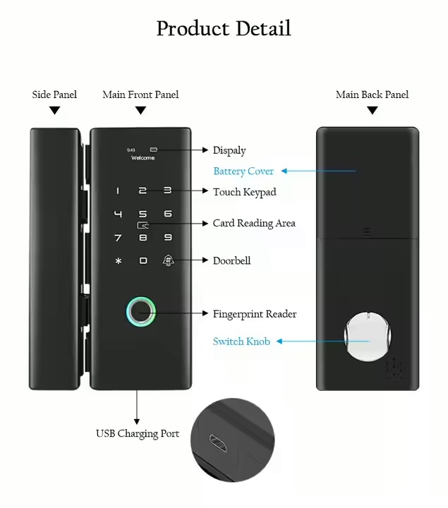 Smart Digital Glass Lock with Finger Print