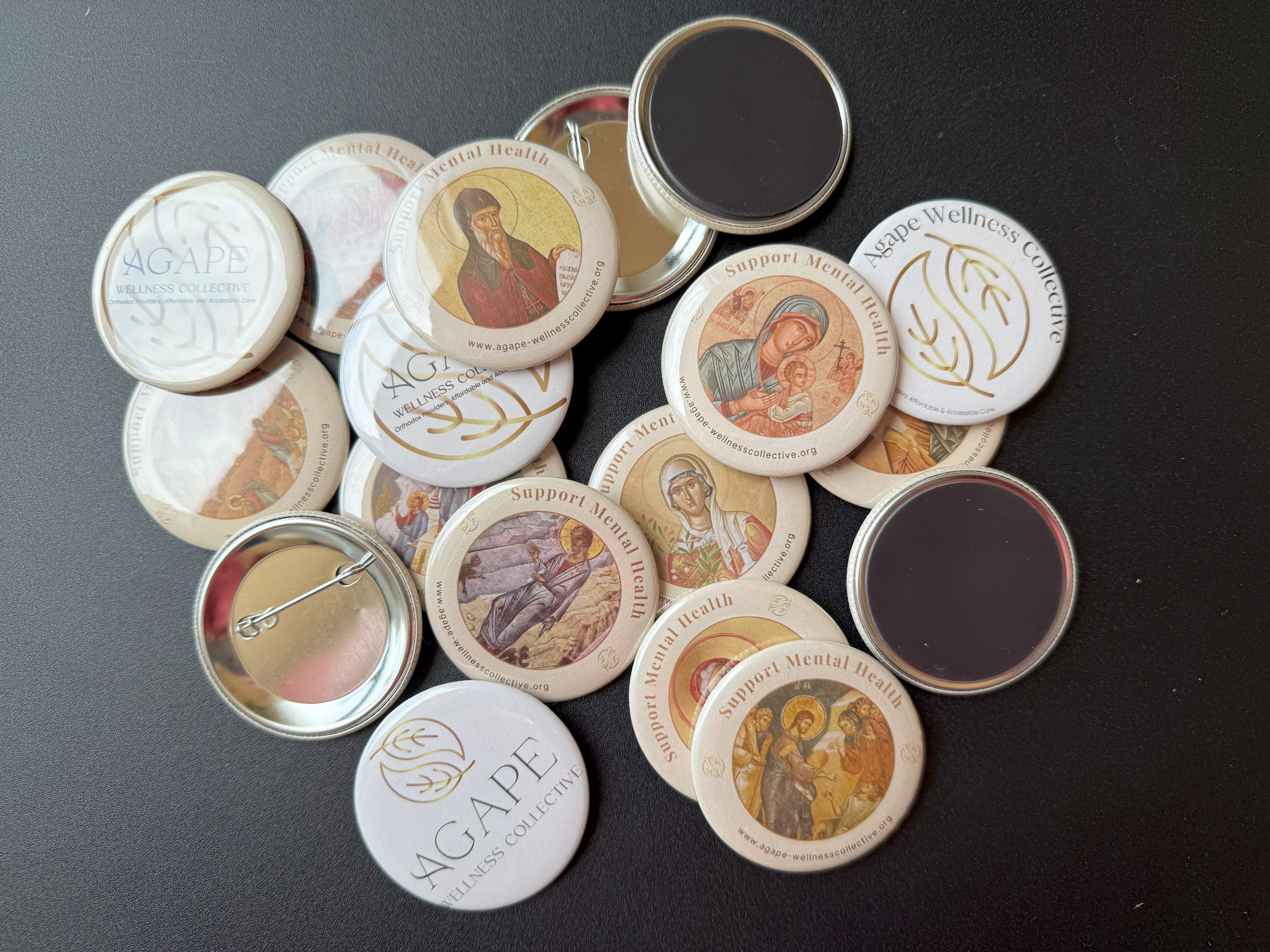 Support Mental Health Icon Buttons & Magnets