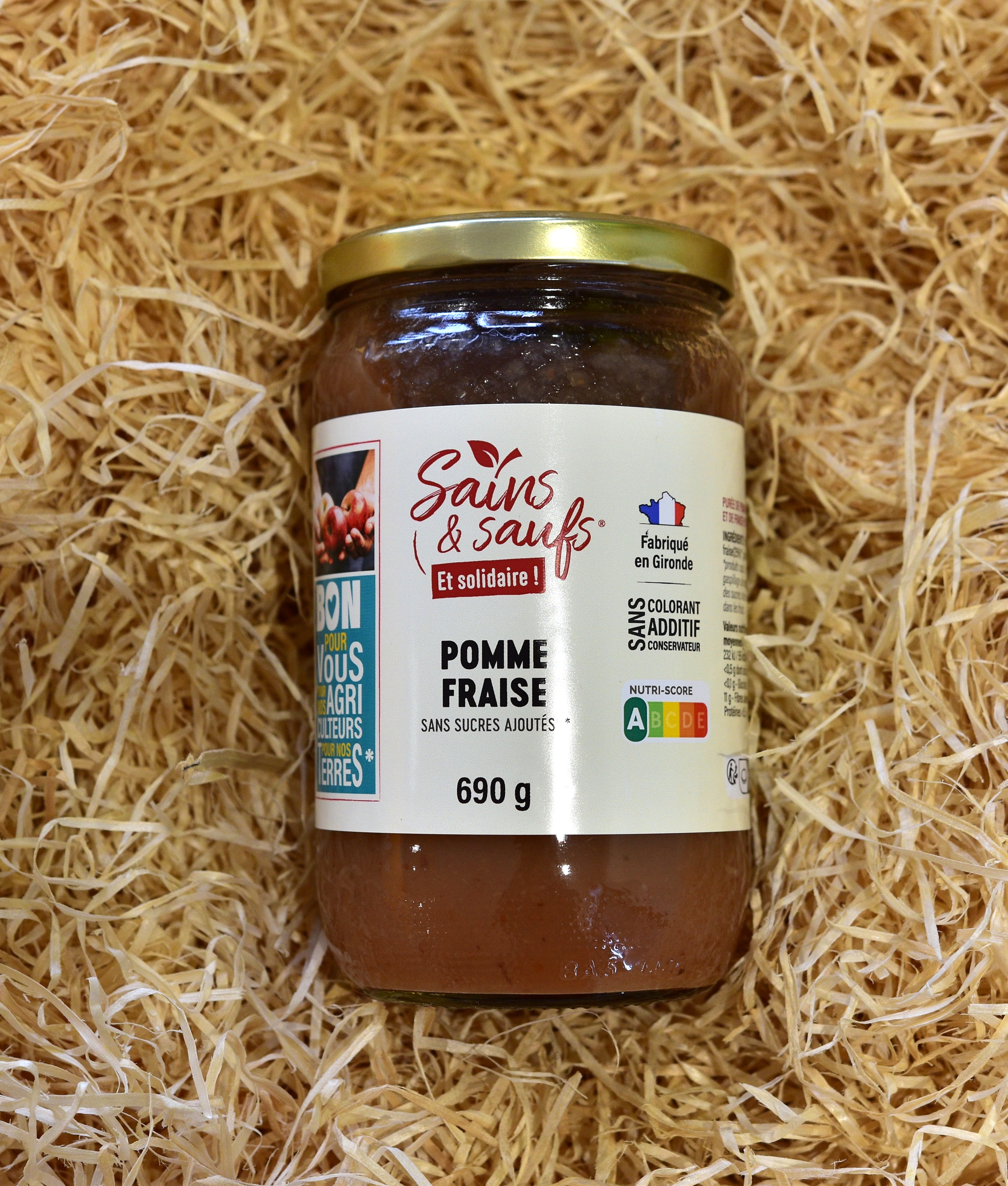 Purée de pommes fraises