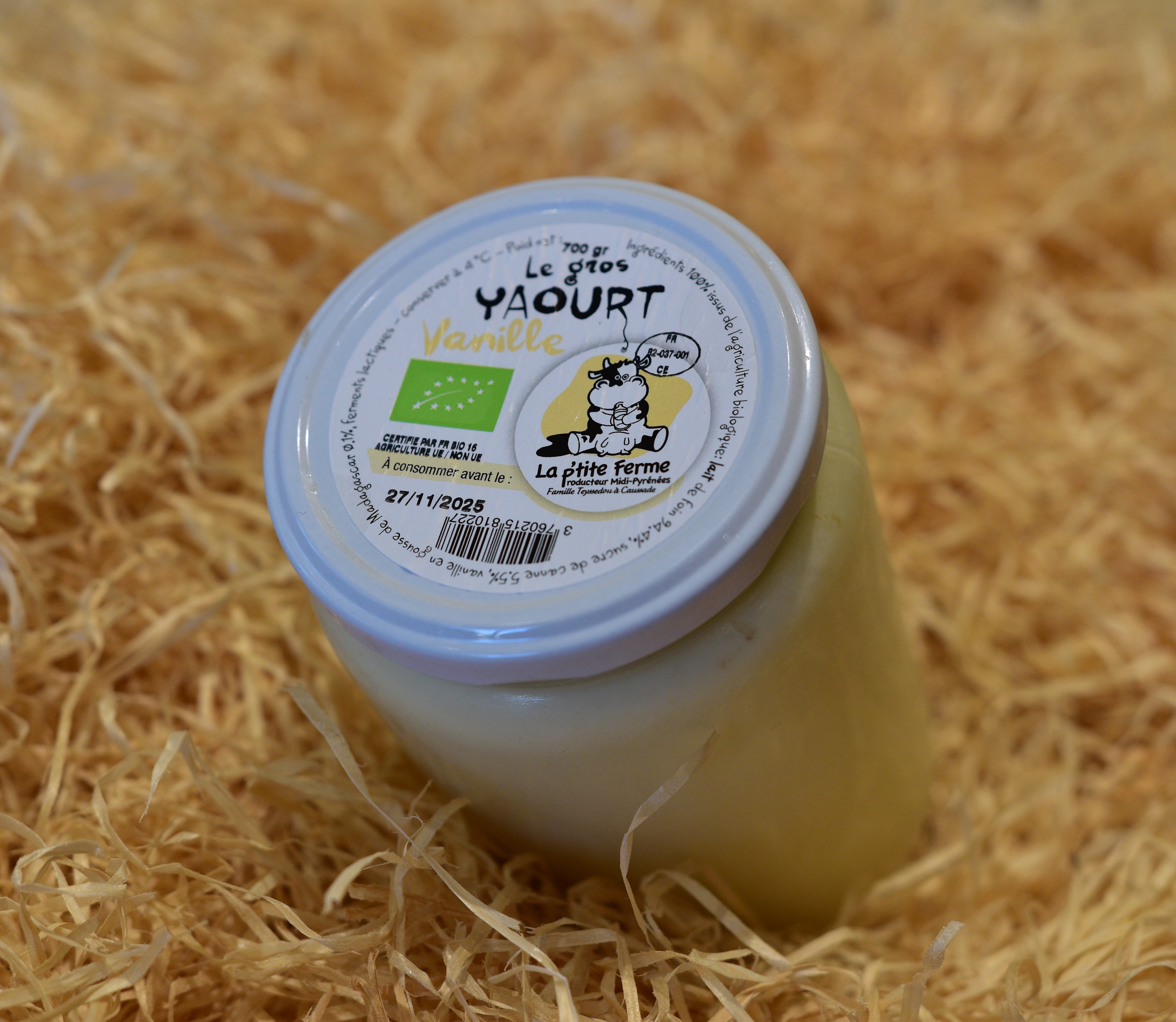 Grand yaourt vache vanille 700g