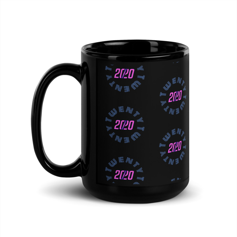 Twenty Twenty Circle Black Glossy Mug