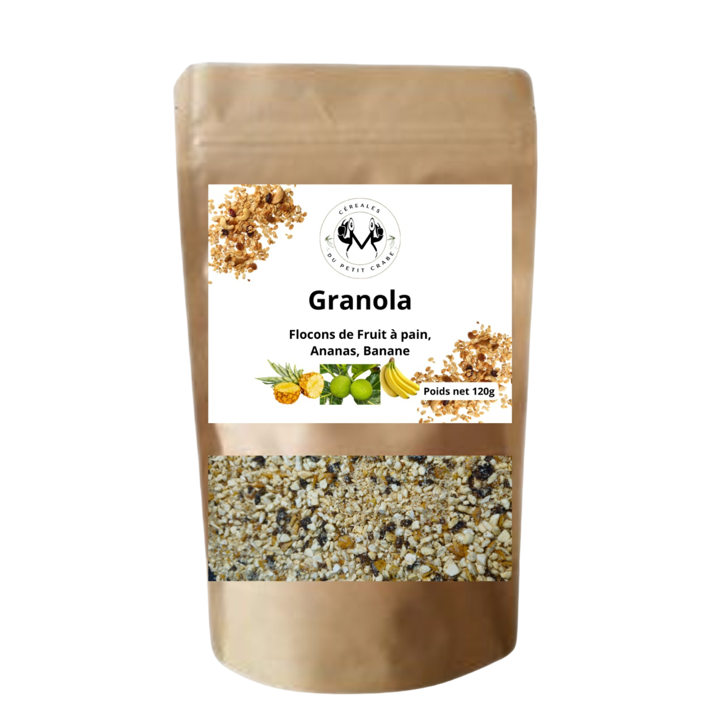 Granola (flocons de fruits à pain, ananas, banane)