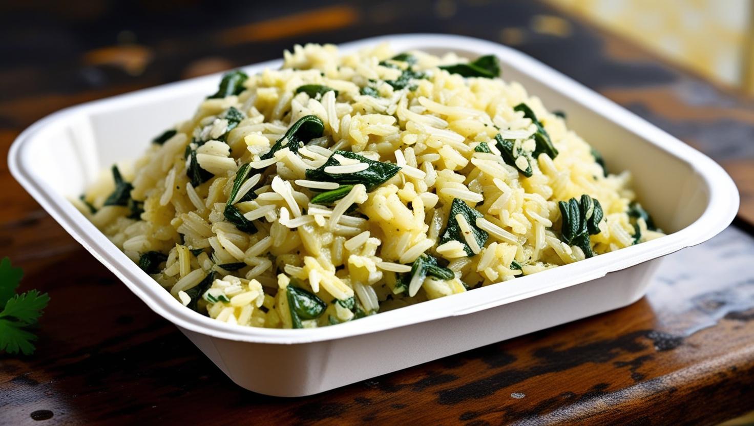 Riz, épinards et morue