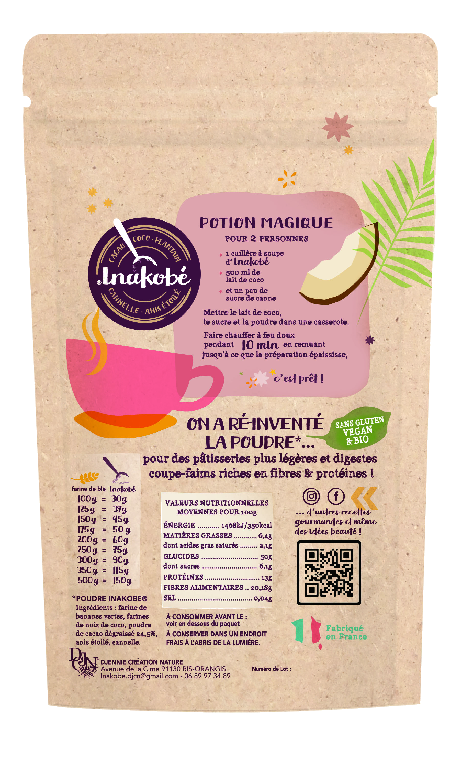 Mélange (poudre) Végétal, Végan, Bio & Sans Gluten
