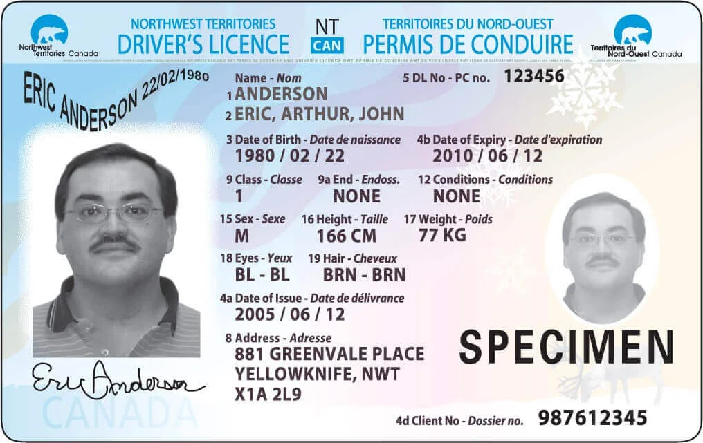 Authentic Canadian Driver's License