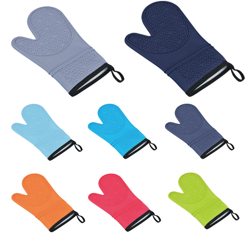 Yo Pattern Silicone Oven Mitts Wholesale, Two-Finger Gloves with Lanyard