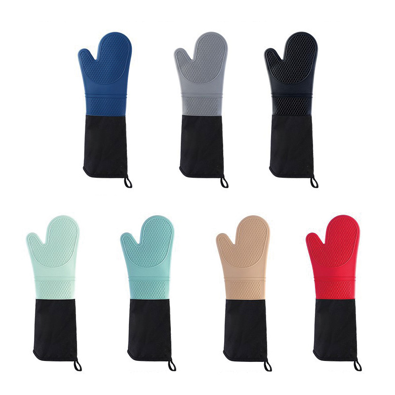 Wholesale Honeycomb Silicone Oven Mitts, Two-Finger OEM Gloves
