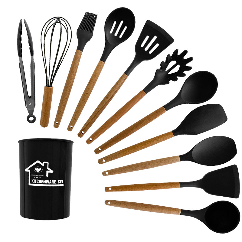 Wholesale Silicone Kitchenware with Wooden Handle, Single Item OEM Supplier