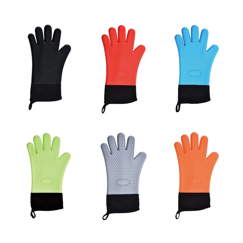 Heart-Shaped Silicone BBQ Gloves Wholesale, OEM Cotton Design