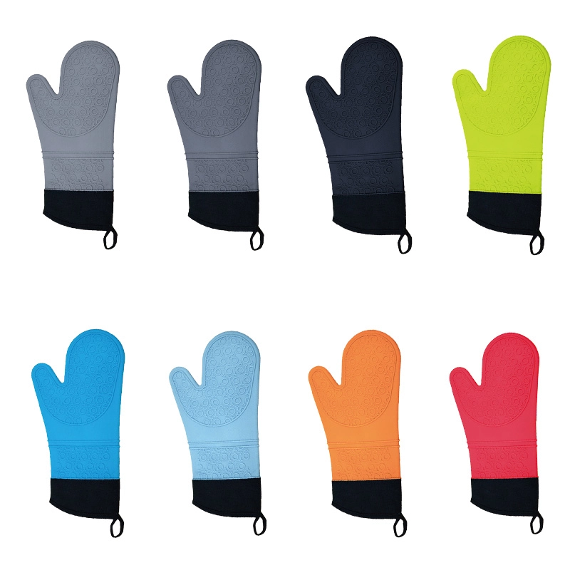 Wholesale Silicone Oven Gloves OEM, Yo Pattern Two-Finger Mitts